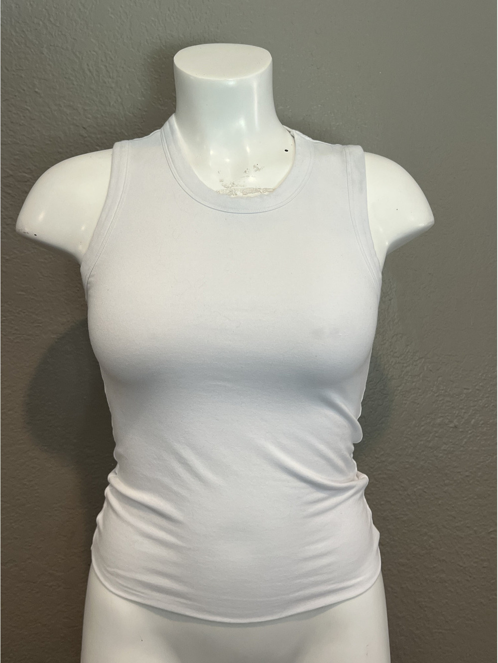 LNA Women’s Medium White Fitted Stretch Cotton Modal Tank Top